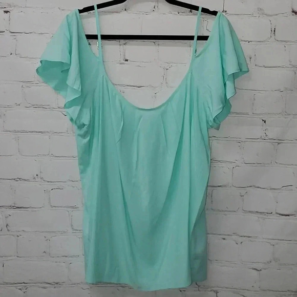 Southetn Tide Flounced Cold-Shoulder Top Color Offshore Green Size XL NWT - Picture 1 of 10